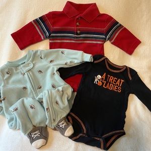 CARTER’s Baby 3M Fall Season Lot Sleeper Football Halloween Koala Kids Polo 1pc